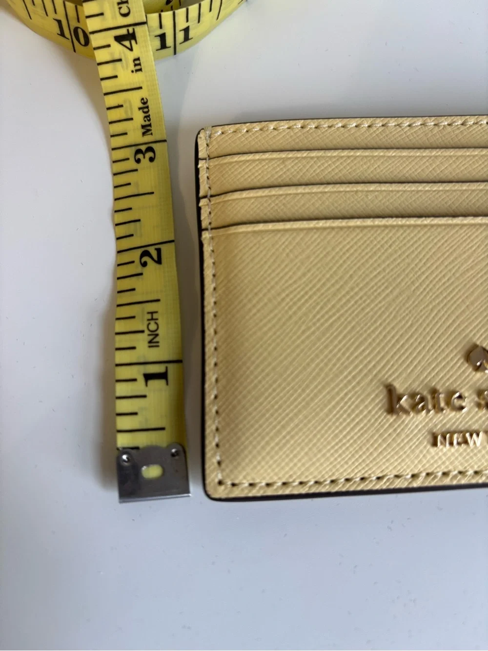 kate spade Pale Yellow Saffiano Card Wallet